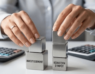 deux mains qui montre l'investissement et la réduction d'impôts