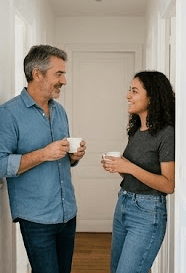 un couple dans leur nouvel appartement neuf