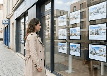 femme qui regarde des annonces immobilière