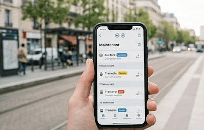 une application sur le téléphone pour les transports en commun