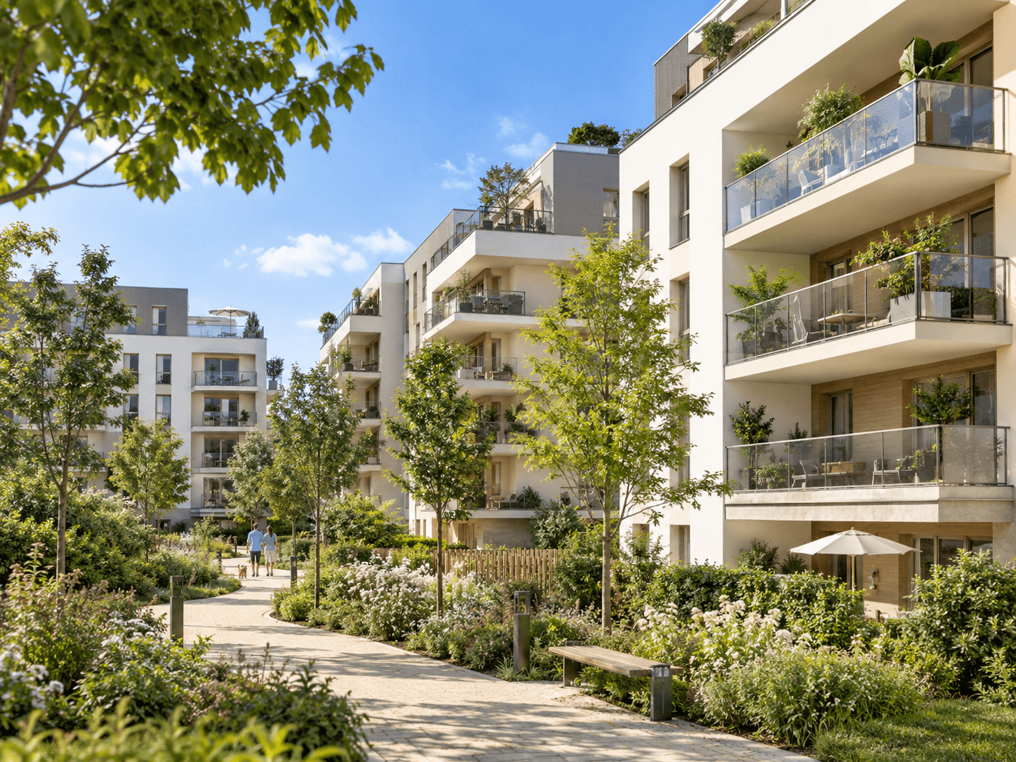 résidence neuve depuis l'extérieur 
