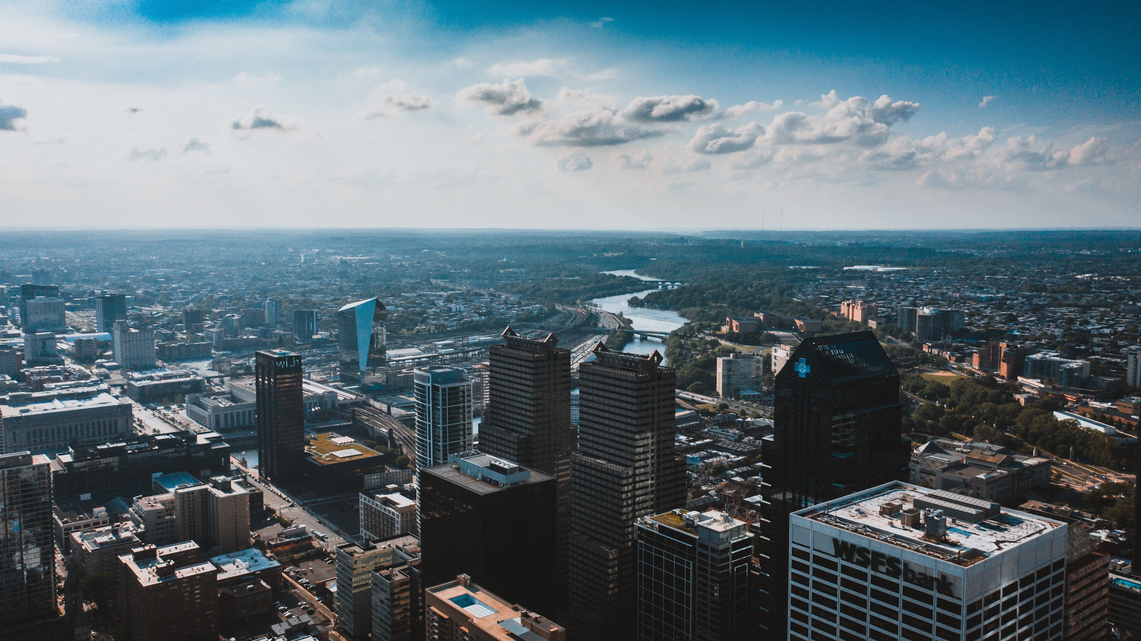 une ville vue du ciel