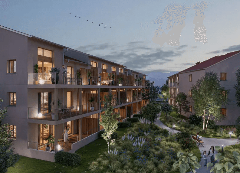 résidence neuve dans la nuit