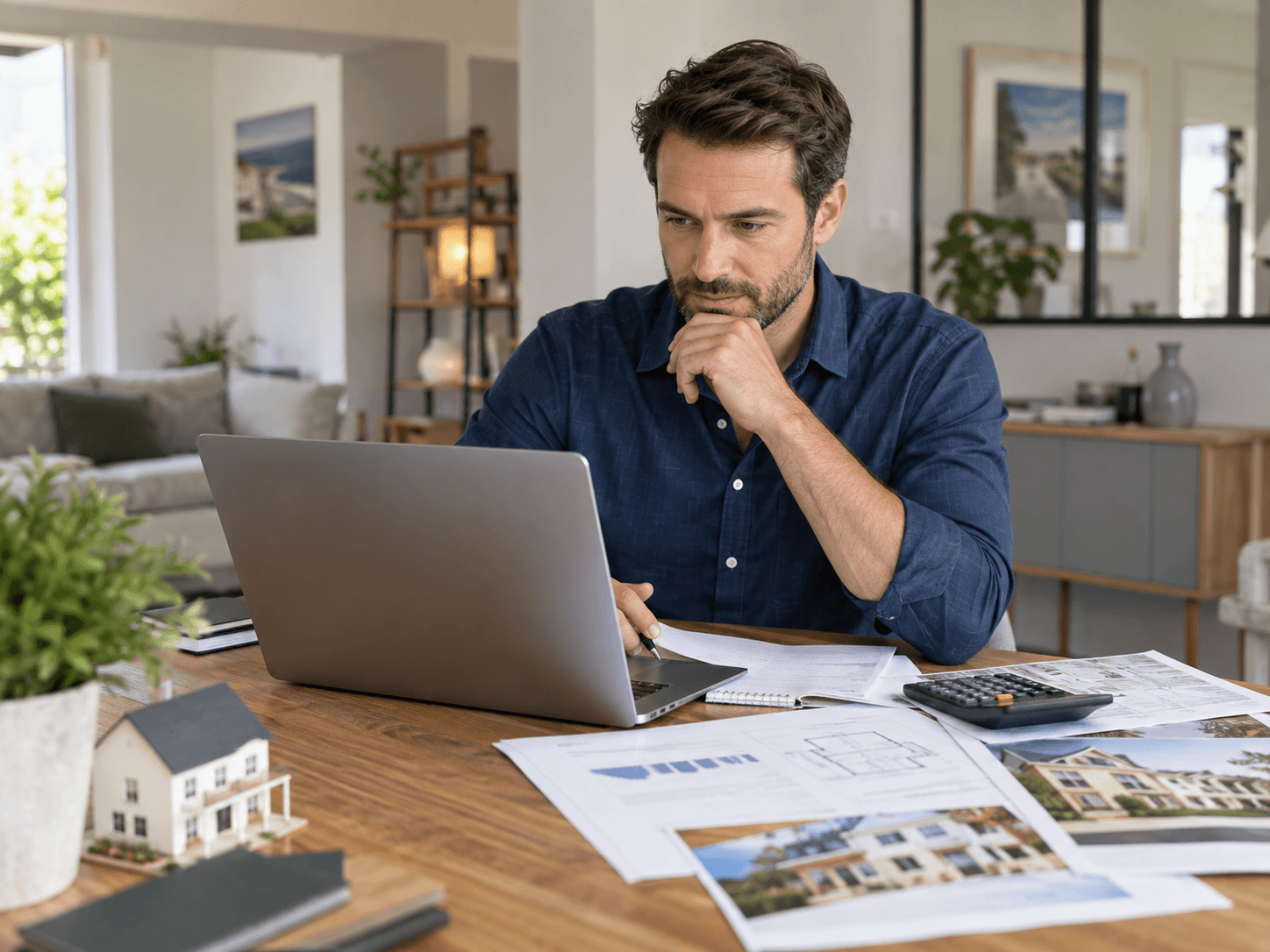 homme qui s'informe sur son ordinateur